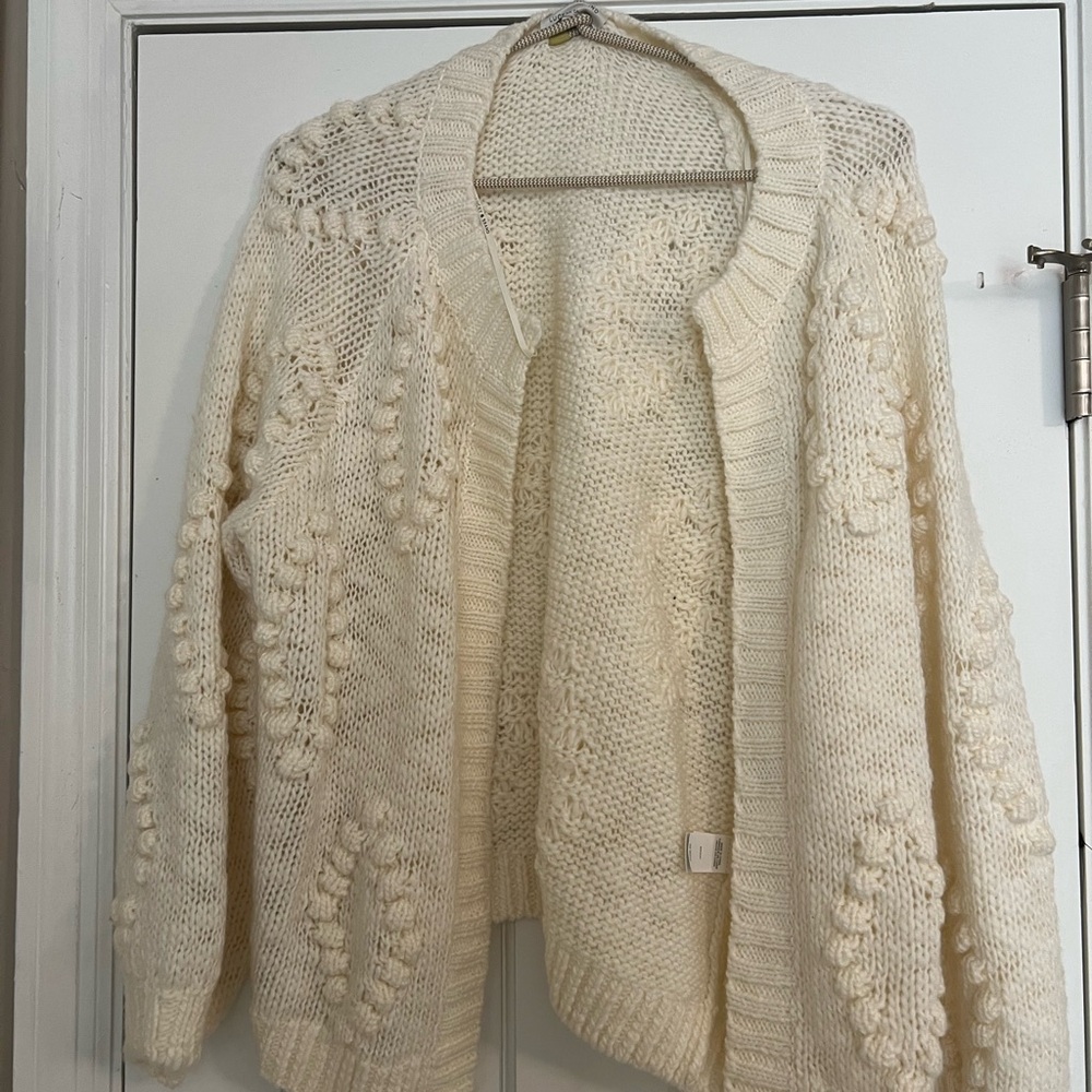 Lucky Brand Cream Textured Cardigan